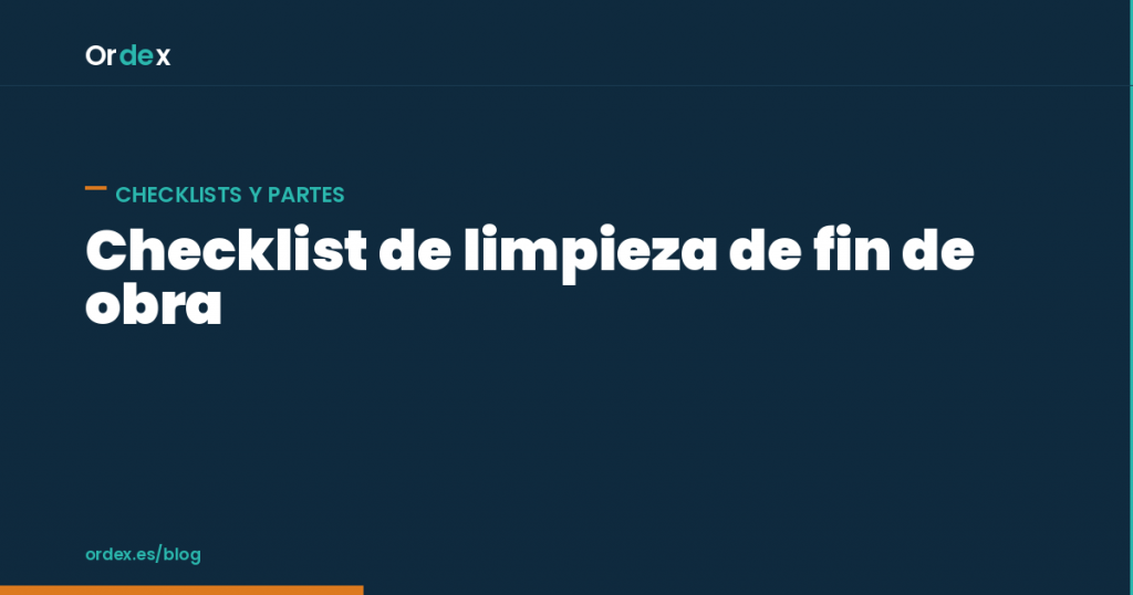 Checklist limpieza fin de obra