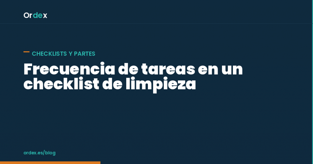 Frecuencia de tareas de limpieza en un checklist por zonas