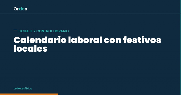 Calendario laboral de una empresa de limpieza con festivos locales