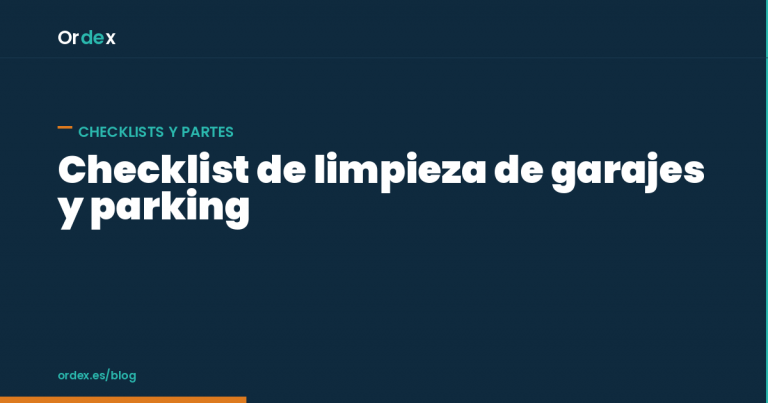 Checklist de limpieza de garajes y parking en un edificio